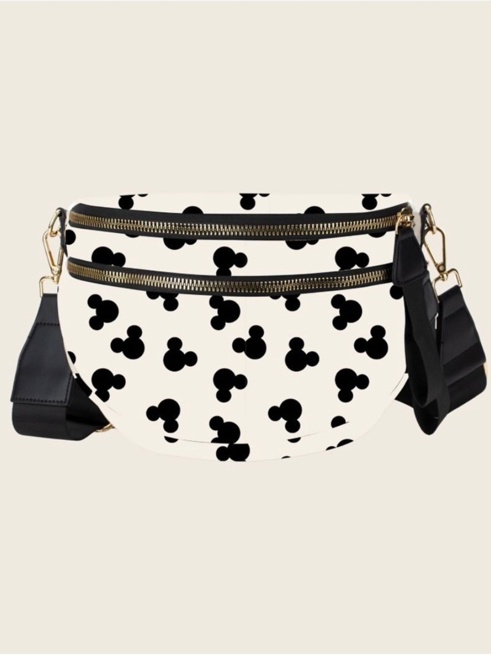 Women's Black & White with Mickey heads Side Purse